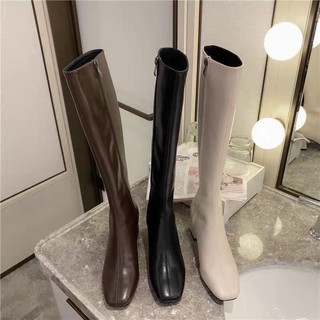 Boot đùi lửng da lì mũi vuông (fullbox )
