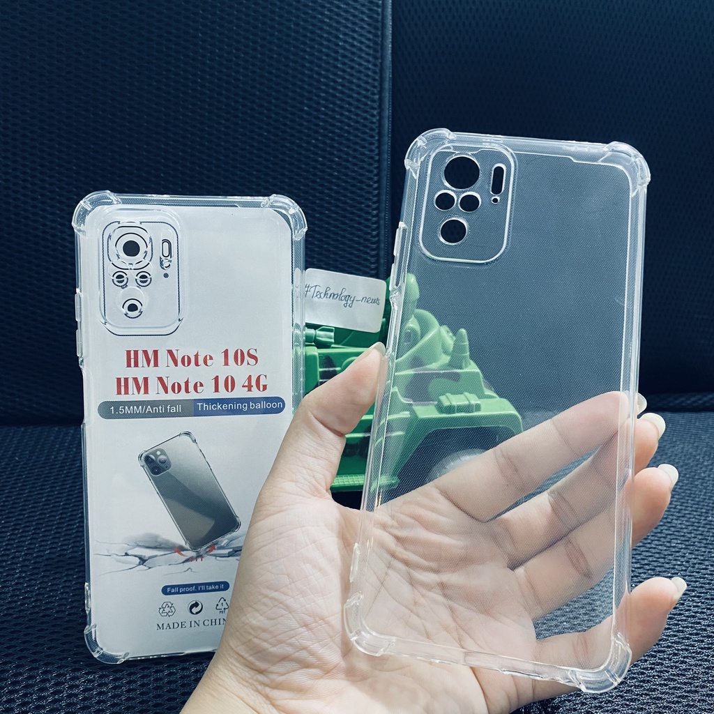 Ốp lưng chống sốc Xiaomi Redmi note 10s/ Redmi note 10 4G/ 5G trong suốt cao cấp bo 4 góc chống va đập