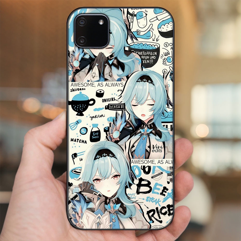 Ốp lưng Realme C11 2020 viền đen in hình Eula Genshin Impact