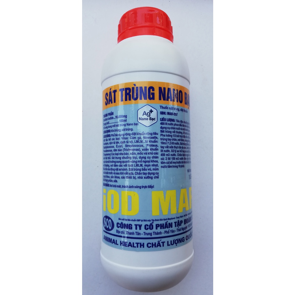 1 lít IOD MAR 16 % SÁT TRÙNG NANO BẠC, DUNG DỊCH SÁT TRÙNG DIỆT KHUẨN