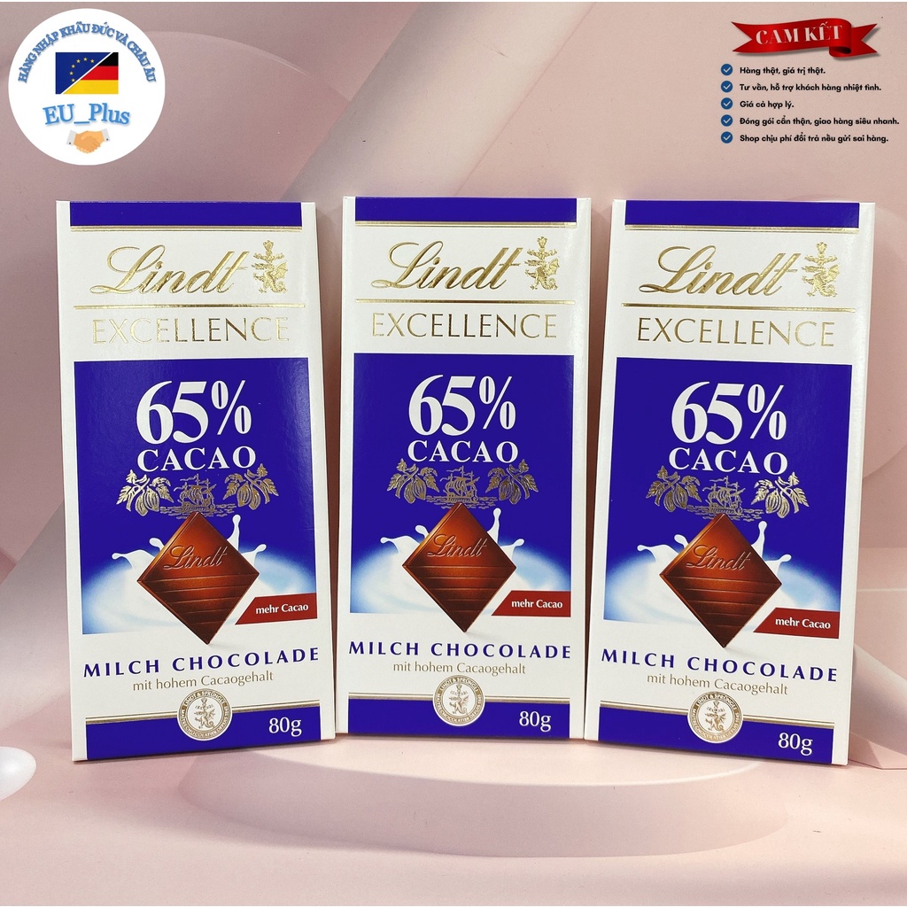 Socola Lindt Excellence &amp; Swiss Classic 65% cacao thanh 100gr