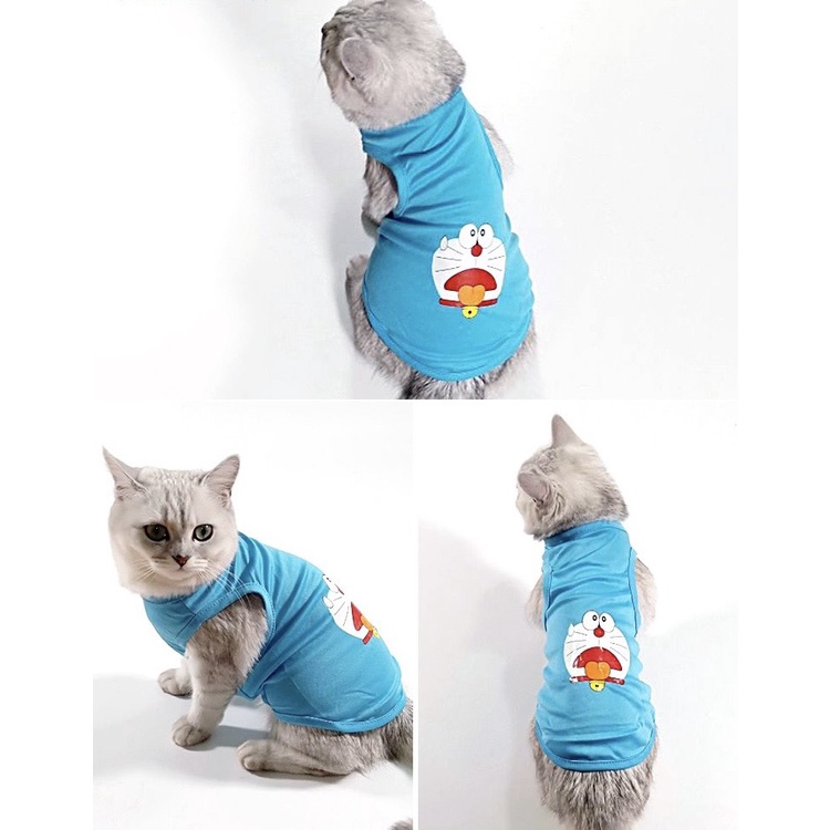[ HÈ 2022 ] Áo cho chó mèo ba lỗ chất liệu thun siêu mát thoáng khí cho thú cưng hoạt hình dễ thương