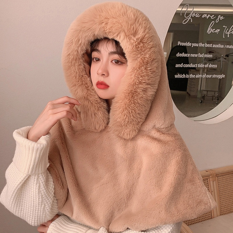 Mũ Balaclava Bằng Vải Lông Màu Trơn Chống Gió Bảo Vệ Tai Chống Lạnh Giáng Sinh Năm Mới Valen