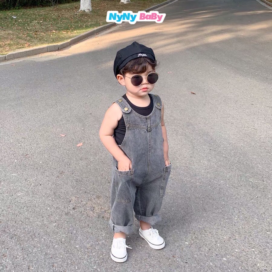 Yếm Jean Form Rộng Cho Bé Trai Bé Gái Nyny Baby Yếm Bò Dài  Vải Mềm Loại 1 Phong Cách Hàn Cho Bé Từ 1-7 Tuổi