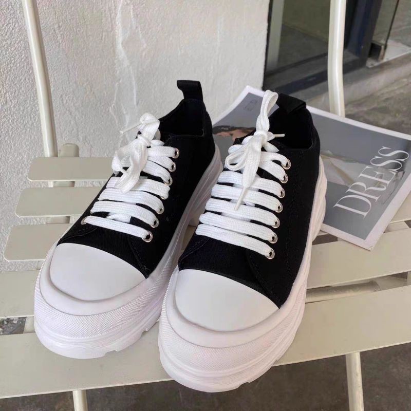 (HÀNG CÓ SẴN - ẢNH THẬT FEEDBACK) CASUAL PLATFORM SNEAKER - GIÀY ULZZANG SNEAKER ĐẾ CAO 5CM 2 MÀU DÁNG CƠ BẢN