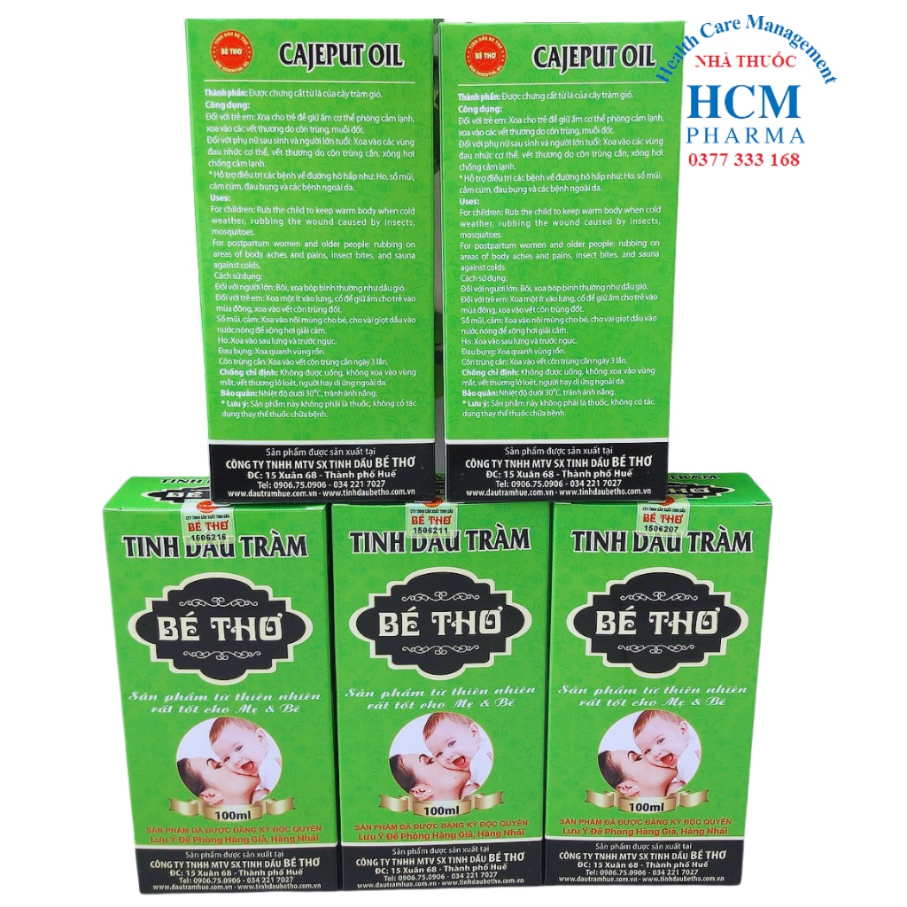 Dầu tràm cho Bé Thơ sơ sinh nguyên chất Huế 50ml 100ml có tem chống hàng giả của nhà sản xuất HCM14