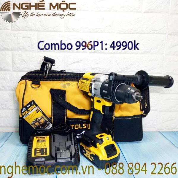 Combo Dewalt 996P1 máy khoan