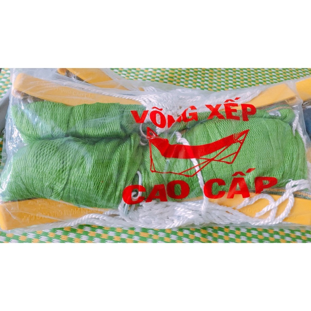 Lưới võng xếp cán nhựa có gối hòa hậu xuất khẩu size người lớn dày 2 lớp