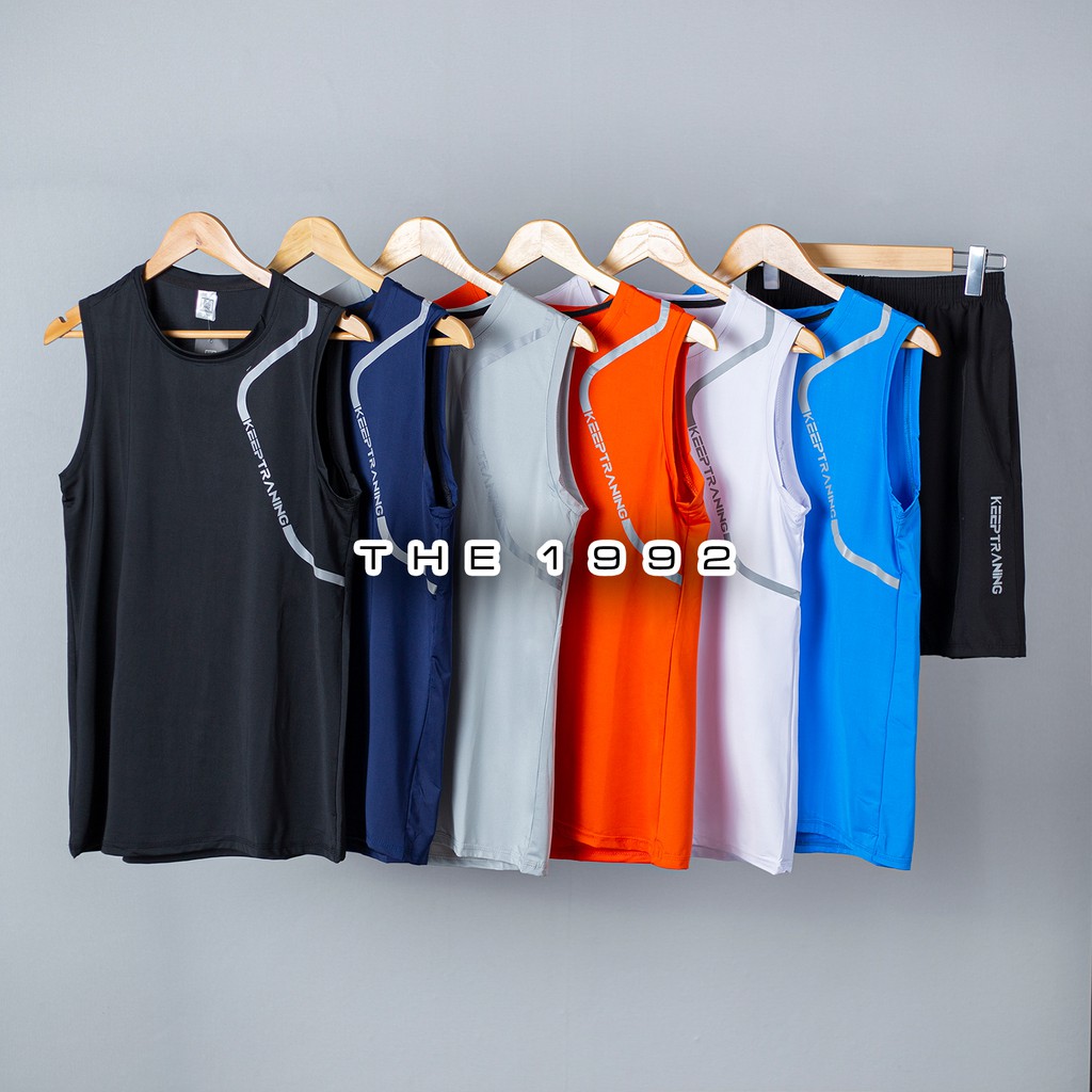 Bộ đồ tập thể thao THE 1992 Bộ sát nách thun lạnh 6 màu 803 | BigBuy360 - bigbuy360.vn