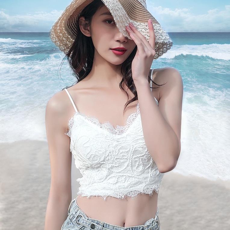 ❤️ Áo Bra Ren 2 Dây Chun Sau Co Giãn Có Mút , Màu Đen Trắng 997 ❤️