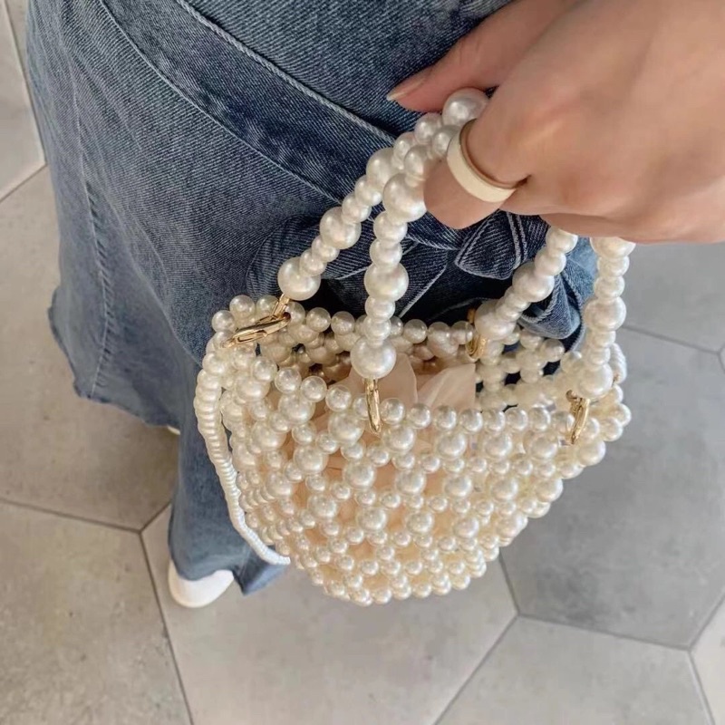 Túi xách nữ đính ngọc trai thời trang