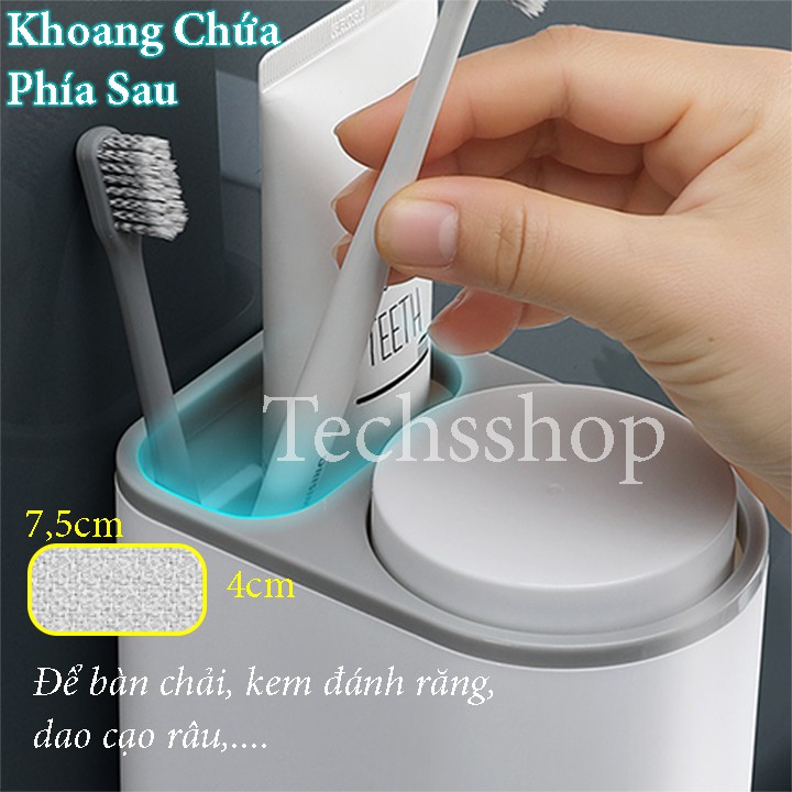 Kệ Để Bàn Chải Kem Đánh Răng Ecoco E1905 Kèm 2 Cốc - Kệ Nhà Tắm Dán Tường