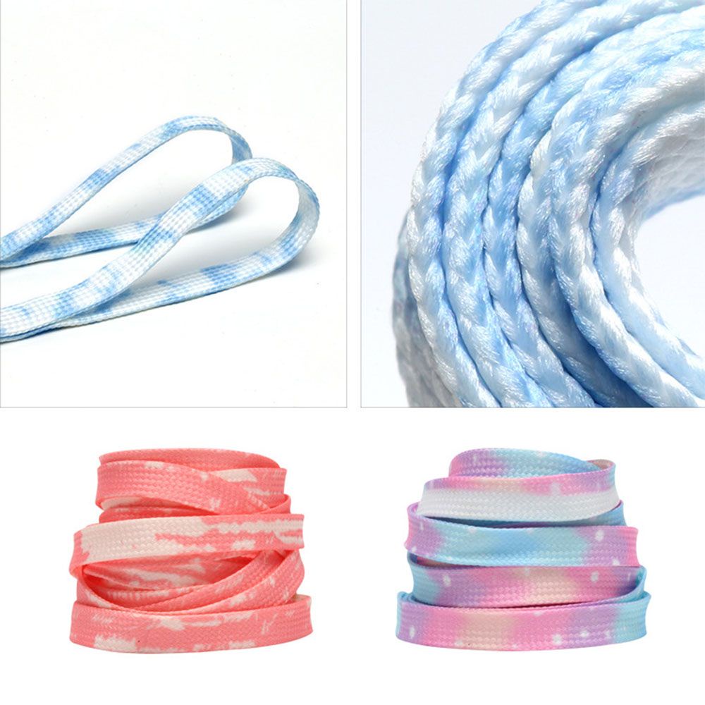 Cặp dây giày thể thao vải canvas dẹt nhuộm màu sắc sáng tạo 9mm 1-1.8m