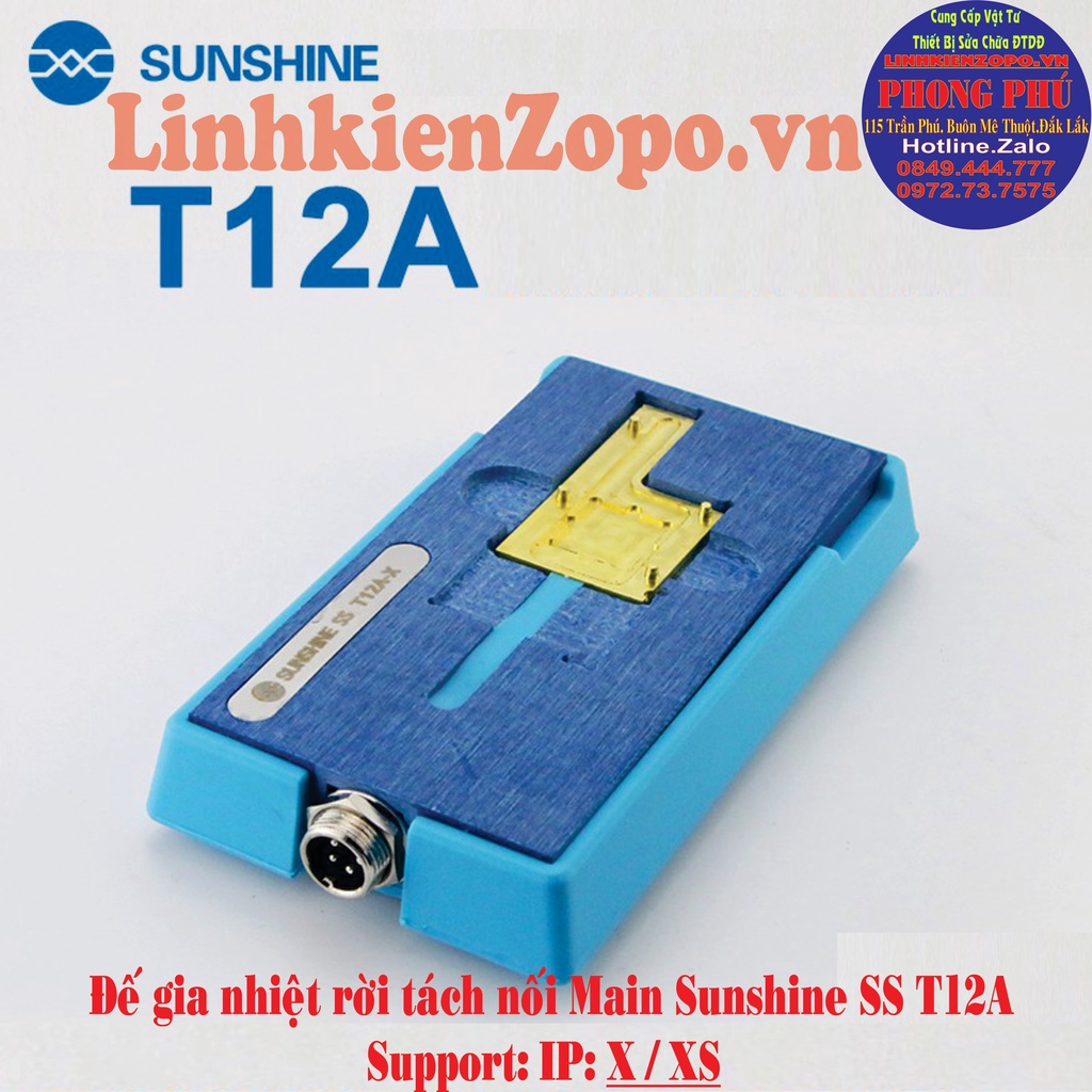 Đế gia nhiệt rời Sunshine SS T12A-X Dùng để tách nối Main 2in1 IP X / XS