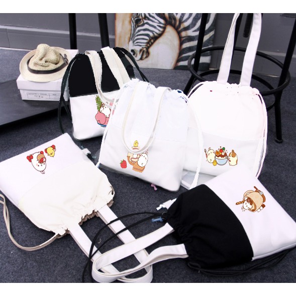 Túi tote dây rút molang TTDR13 tote vải cute dễ thương hoạt hình idol kpop