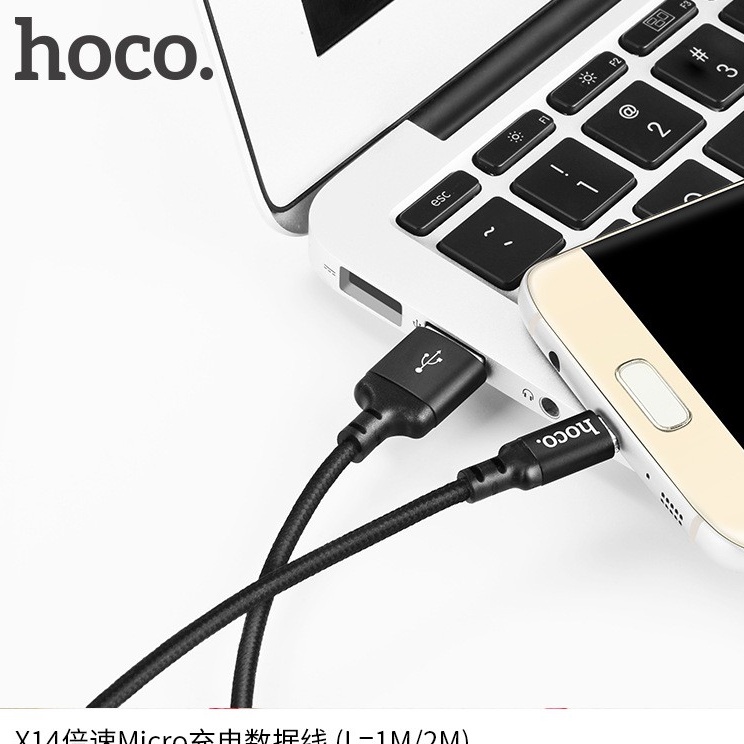 Cáp sạc dây dù Hoco X14 dài 1M cổng LN - Hãng phân phối chính thức