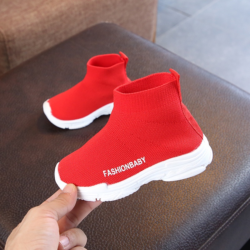 Giày Sneaker Dệt Kim Thoáng Khí Cho Bé