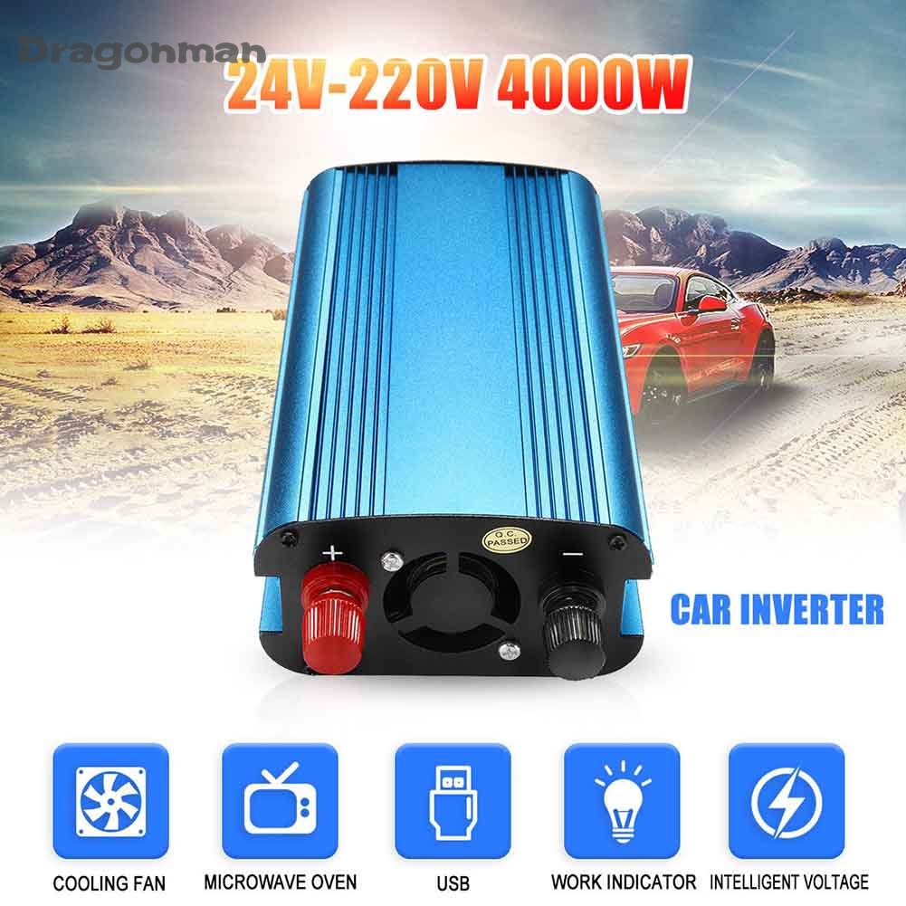 3000W/4000W Car Solar Power Inverter DC 12/24V to AC 220V Modified Sine Wave Converter