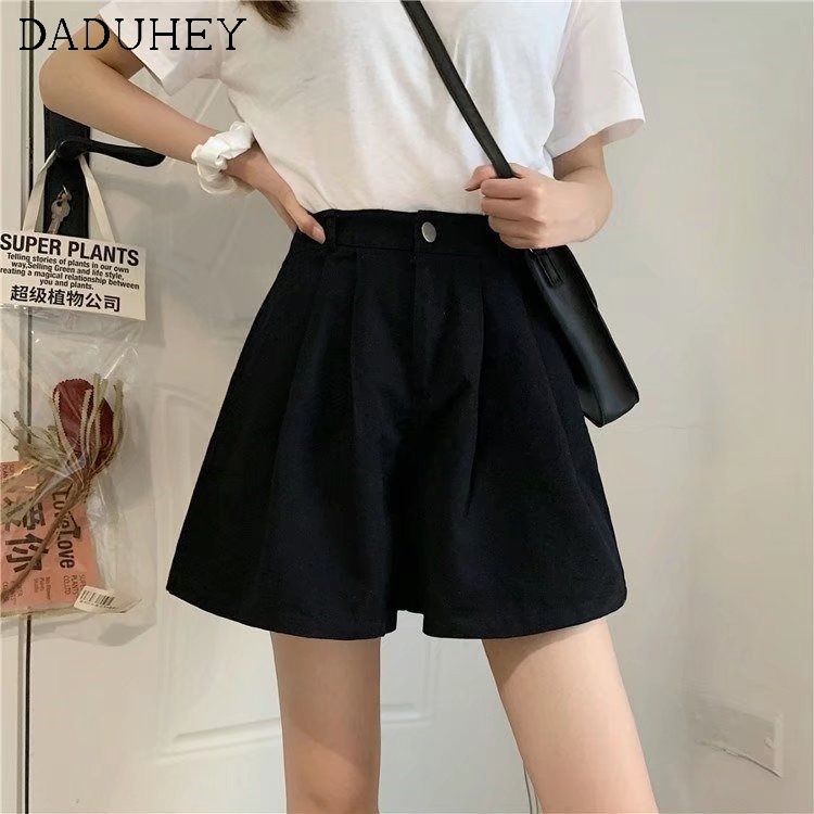 Quần short denim eo cao co giãn ống rộng thời trang Hàn Quốc thường ngày mới cho nữ