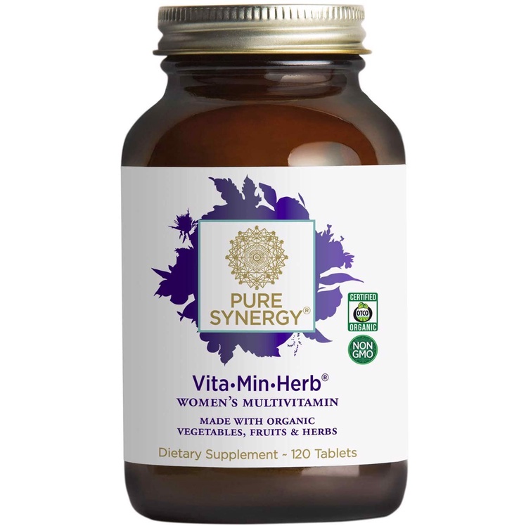 HŨ 120 VIÊN ĐA VITAMIN - THẢO MỘC ORGANIC, Non-GMO Pure Synergy Multi Vita·Min·Herb for Women (Nữ)