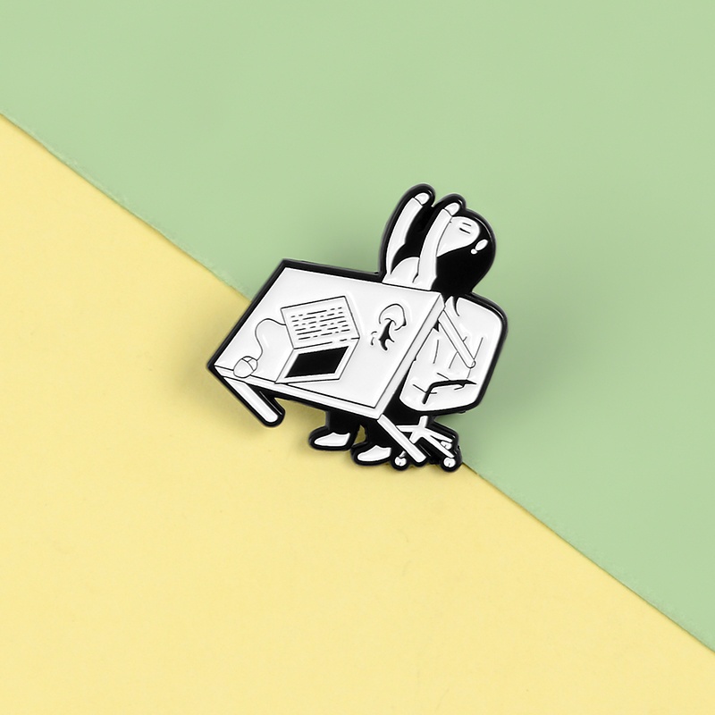 Ghim Cài Áo Kim Loại Hình Angry Action Sáng Tạo Thời Trang Cho Nam Nữ