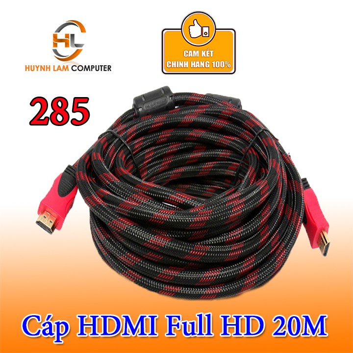 Cáp HDMI to HDMI dài 20m 285 lưới chuẩn 1.4v 3D và âm thanh chất lượng cao
