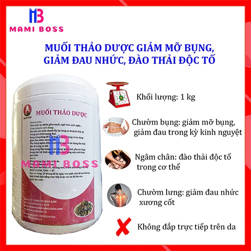 MUỐI THẢO DƯỢC GIẢM MỠ BỤNG, GIẢM ĐAU MỎI, ĐÀO THẢI ĐỘC TỐ MAMI BOSS