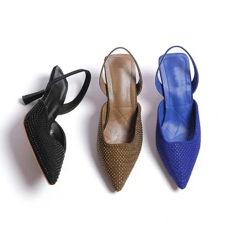 Giày Cao Gót Mũi Nhọn Đính Đá Thời Trang Dành Cho Nữ / Size 43