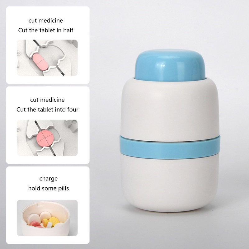 Hộp Đựng Thuốc Siêu Cứng Đa Năng Kèm Dao Cắt Tiện Dụng Mang Theo Du Lịch