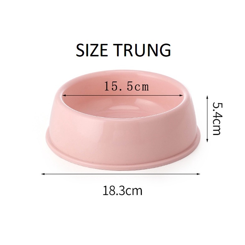 Bát Ăn Đơn Cho Chó Mèo - Chất Liệu Nhựa Tiện Dụng Dễ Lau Chùi