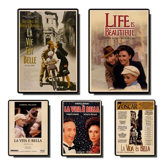 Poster Phim Cuộc Sống Đẹp Bằng Giấy Kraft Treo Tường Trang Trí