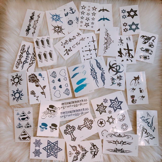 set 30 tấm hình xăm dán giá 50k tattoo