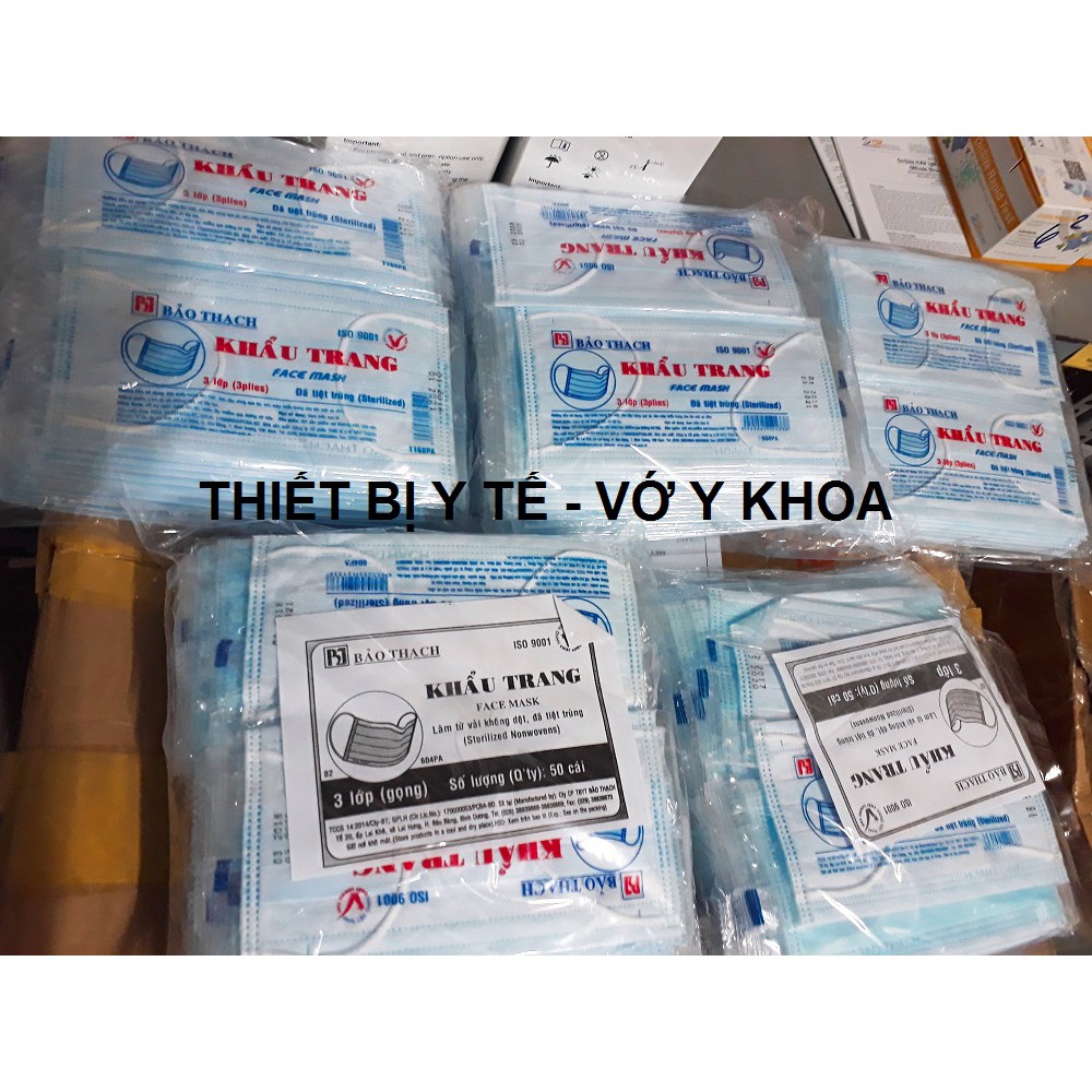 Thùng 20 bịch khẩu trang 3 lớp tiệt trùng từng cái Bảo Thạch