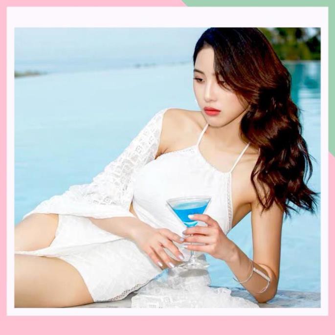 Bộ đồ bơi áo yếm cạp cao kèm khăn bộ bikini bơi gợi cảm 3 mảnh A | BigBuy360 - bigbuy360.vn
