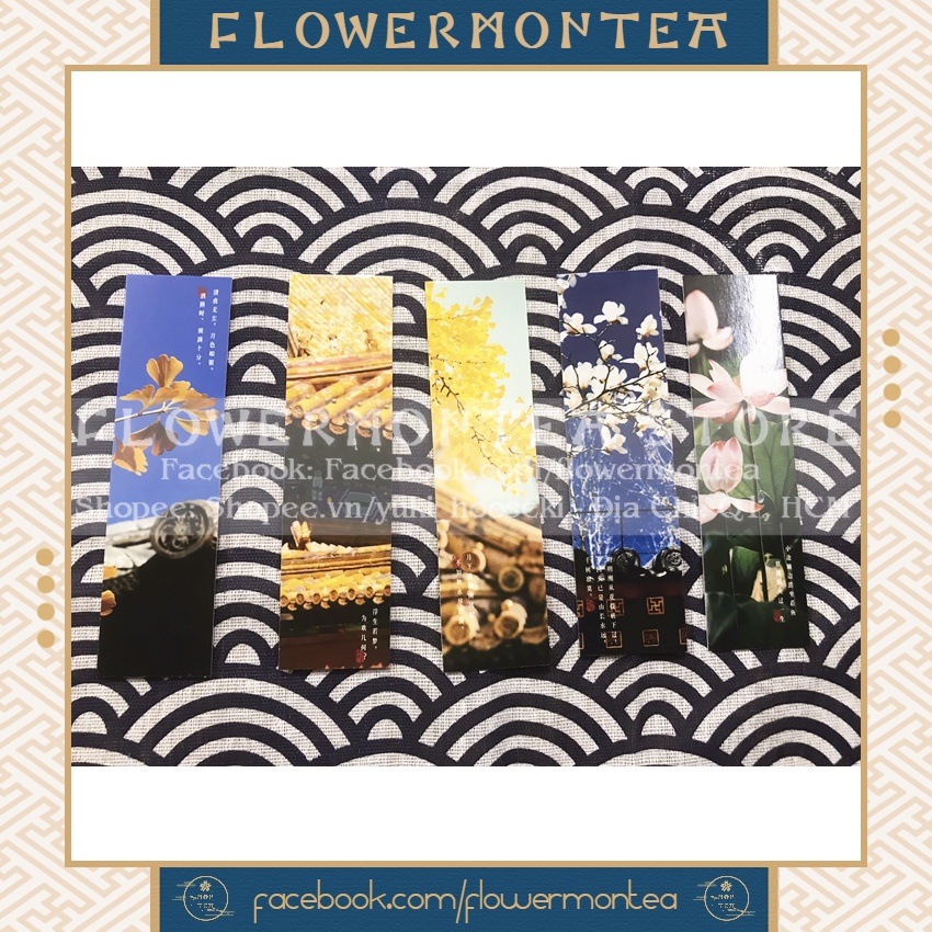 Set 10 Thẻ Đánh Dấu Sách | Bookmark Giấy - Phong Cảnh Trung Hoa