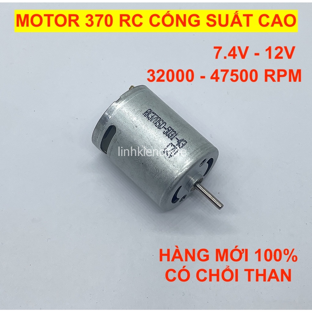 Motor 370 RC tốc độ cao 7.2V - 12V tốc độ cao 50000 RPM dùng pin cho xe mô hình - LK0297