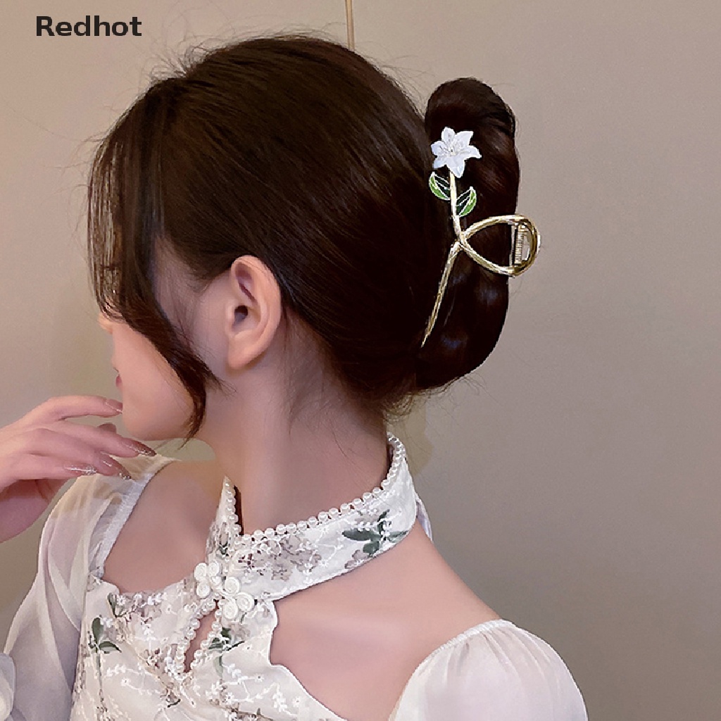 &lt; Redhot &gt; Kẹp Tóc Hình Hoa Trà Bằng Kim Loại Thanh Lịch Đang Giảm Giá