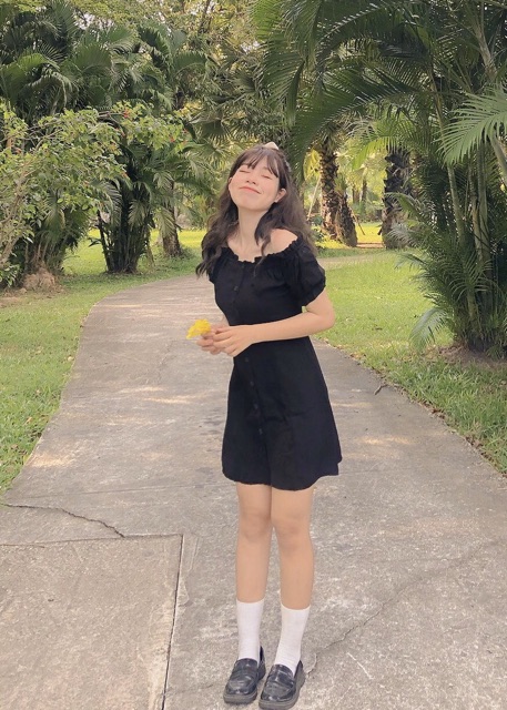 Đầm dự tiệc trễ vai đen XY | BigBuy360 - bigbuy360.vn