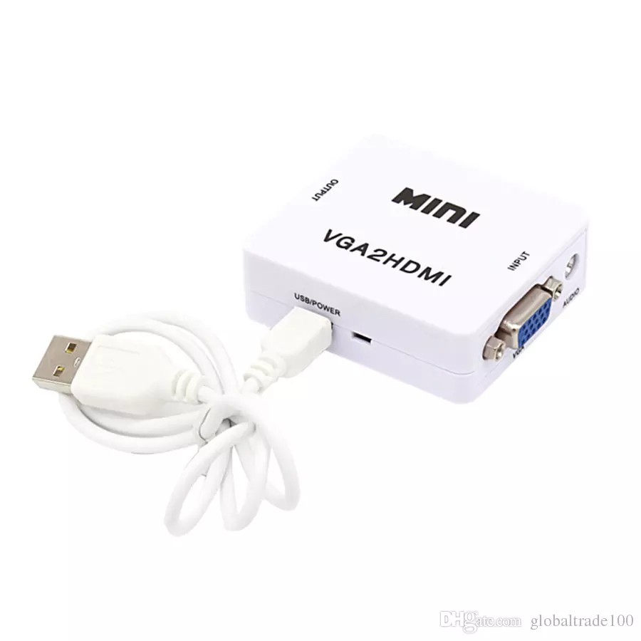 Bộ chuyển đổi tín hiệu từ VGA sang HDMI Mini trắng