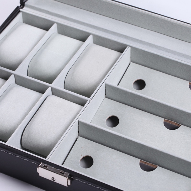 Flgo Hộp Da PU Nhiều Ngăn Đựng Đồng Hồ / Trang Sức Tiện Dụng