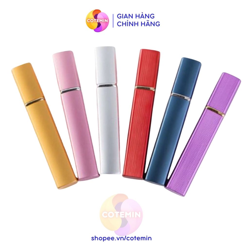 Chai Chiết Nước Hoa Vuông 12ml Loại Lọ Chai To Nhôm Nhám Nhiều Màu COTEMIN
