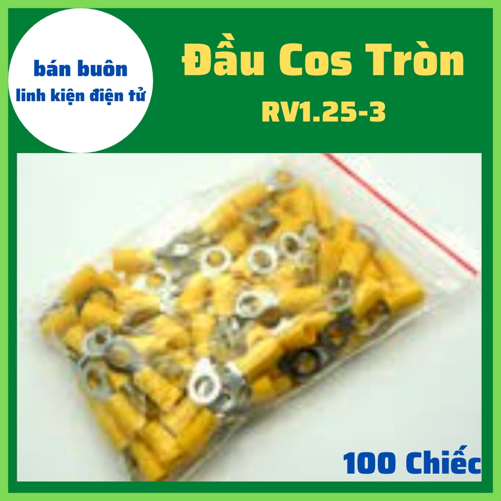 100 Đầu Cos tròn, Đầu COS Chữ O, đầu cốt tròn, đầu cốt dây điện, cốt tròn