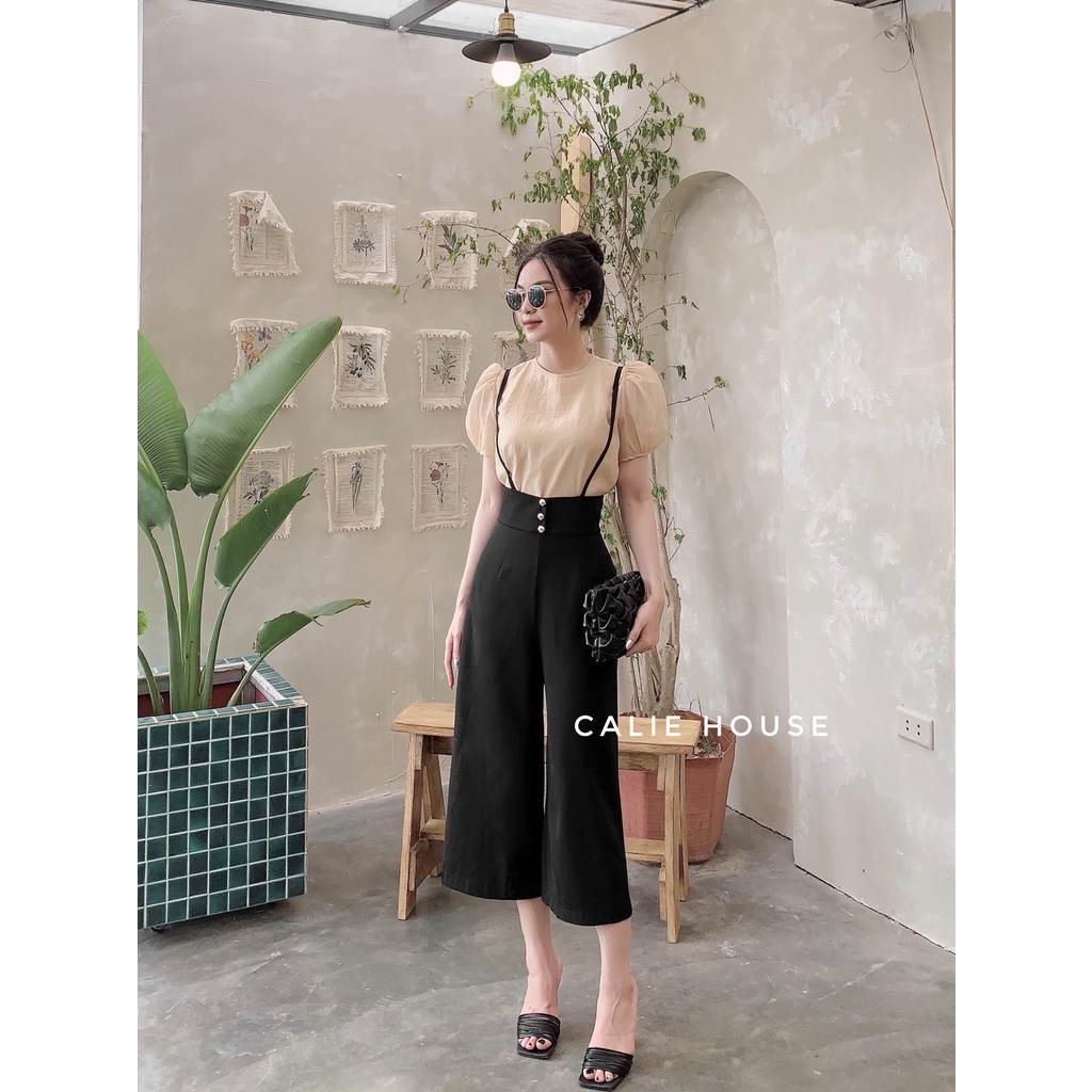 Quần yếm cạp cao tiểu thư thời trang thiết kế nữ Calie House Q29