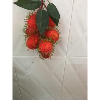 Chôm chôm giả mô hình 6 trái 1 chùm..