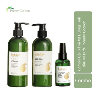 Combo Gội, Xả và Xịt Dưỡng Tinh dầu vỏ Bưởi Pomelo Cocoon (310mlx2 + 140ml)