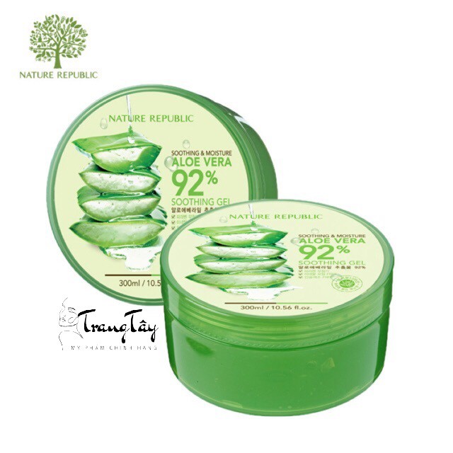 Gel lô hội Soothing & Moisture Aloe Vera 92% Nature Republic 300ml - Gel nha đam đa năng