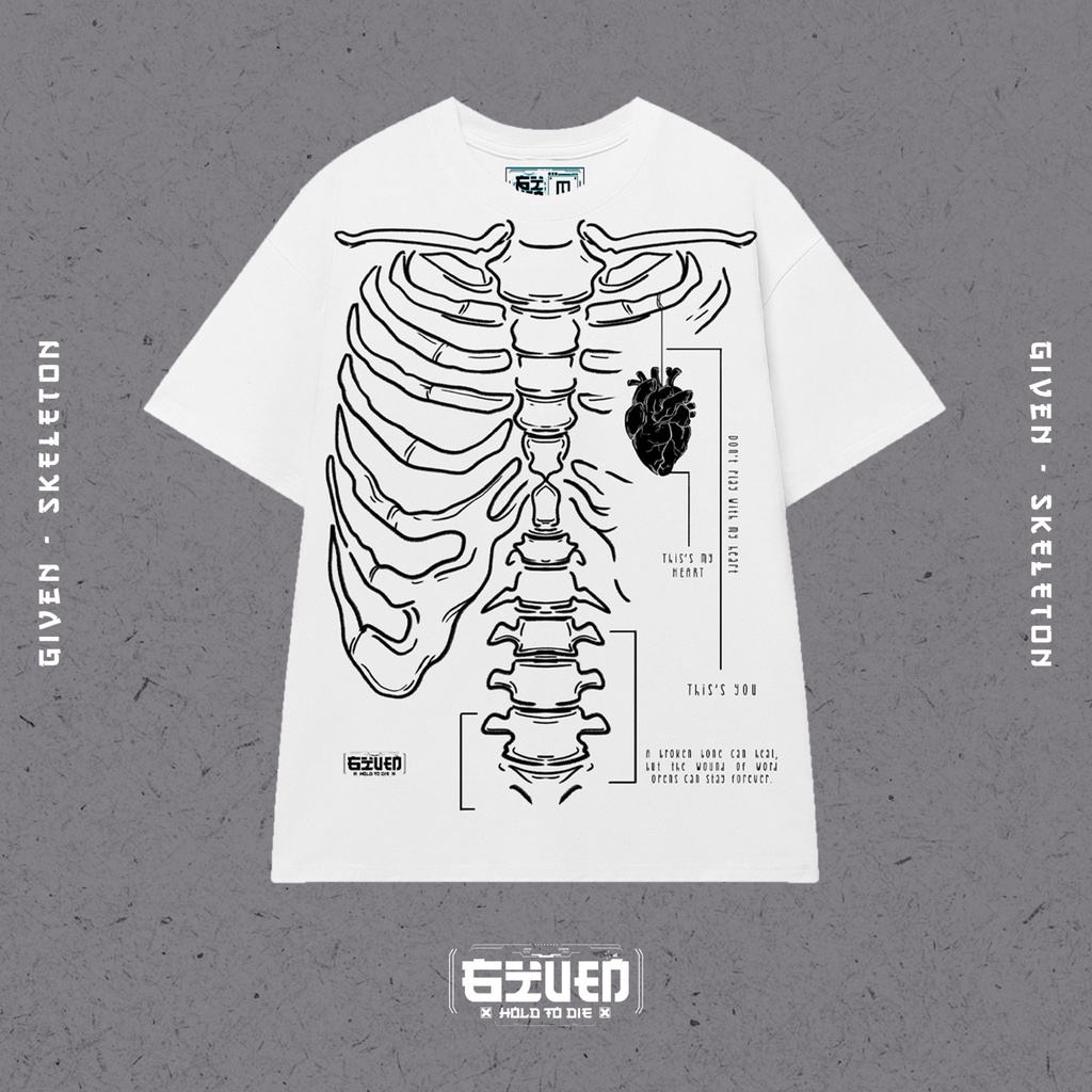 Áo Thun SKELETON Màu Trắng