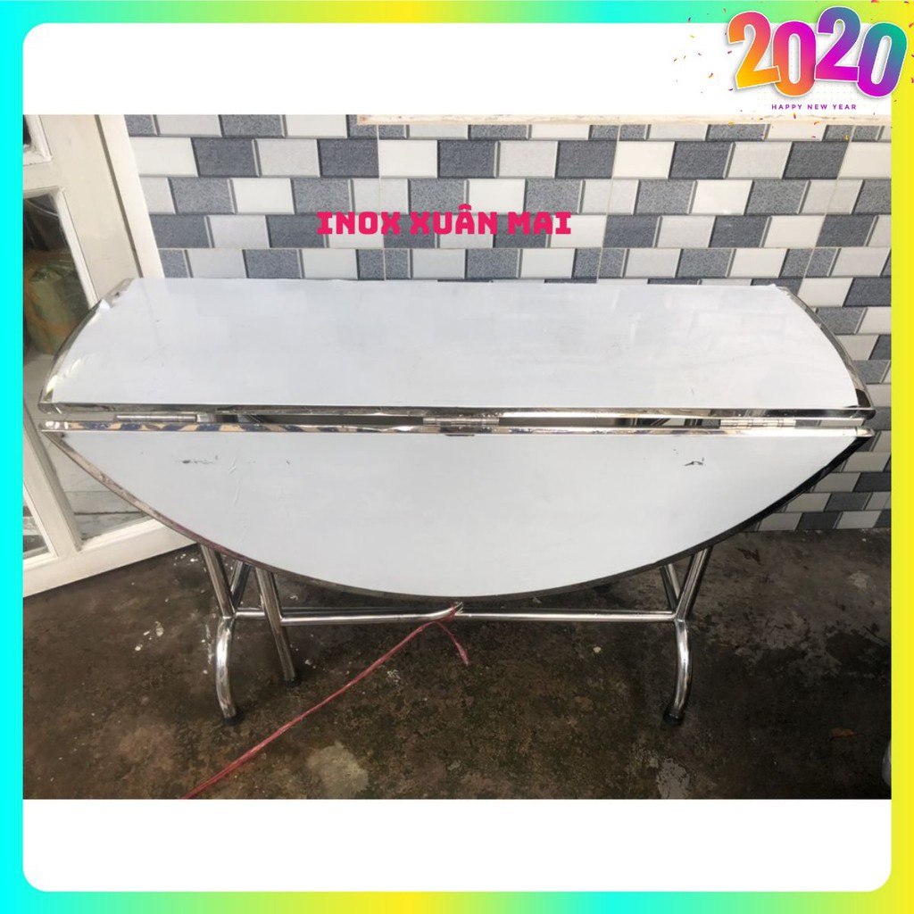 Bàn Tròn Xếp 3 Đường Kính 1m2 cao 75cm siêu dày - Inox Xuân Mai