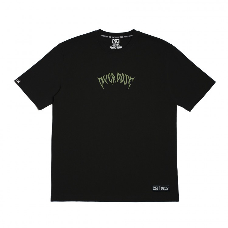 Áo thun Oversize in chữ Overdose xanh rêu rực cháy T0340