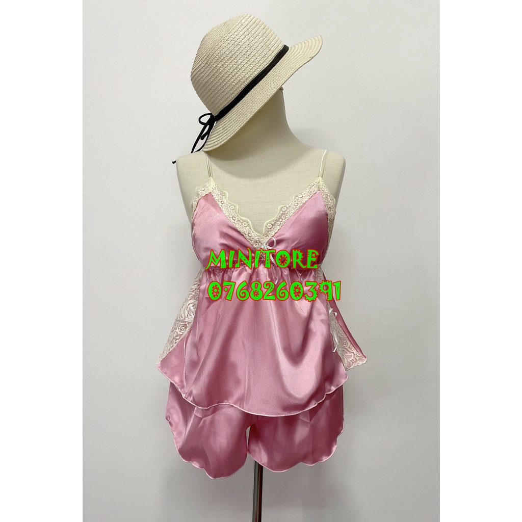 Bộ đồ ngủ phi lụa đơn giản FORM dưới 62 ký có mút ngực siêu êm [ẢNH THẬT] kiểu dáng gợi cảm quyến rũ đủ màu lựa chọn